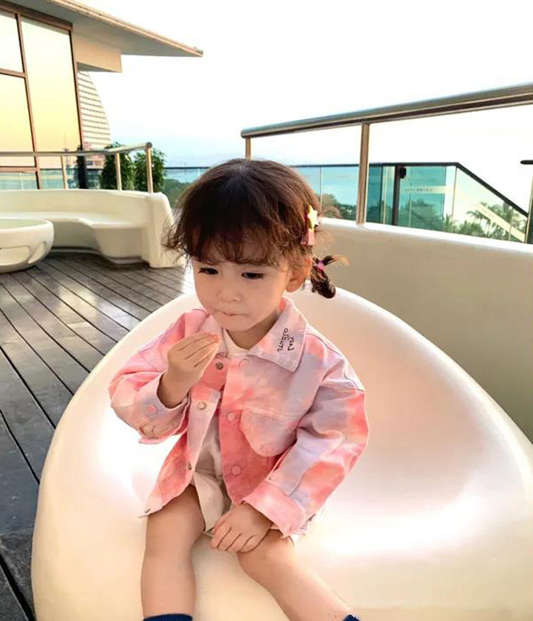 Girls' Denim Jacket Wear Tie-Dye