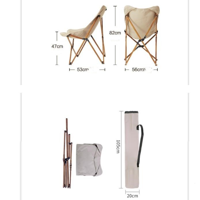 Folding Wooden Camping Chair Portable Leisure