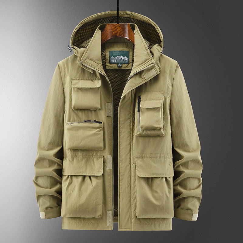 Camping Hooded Off-sleeve Jacket