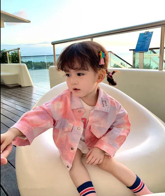 Girls' Denim Jacket Wear Tie-Dye
