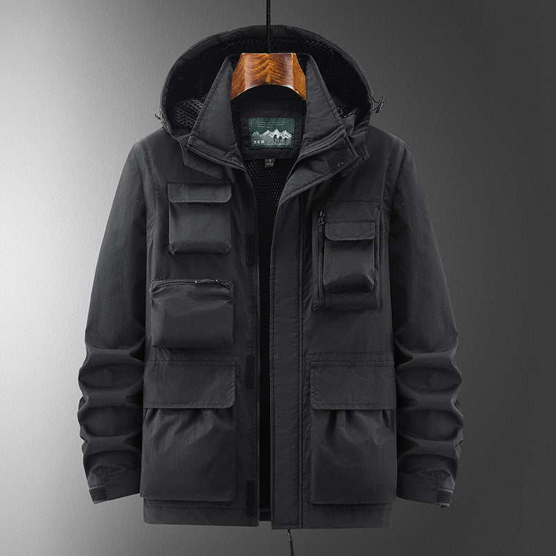 Camping Hooded Off-sleeve Jacket