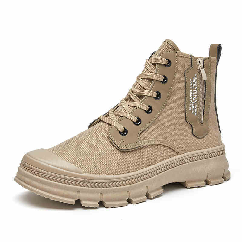 Men's Side Zipper High-top Shoes